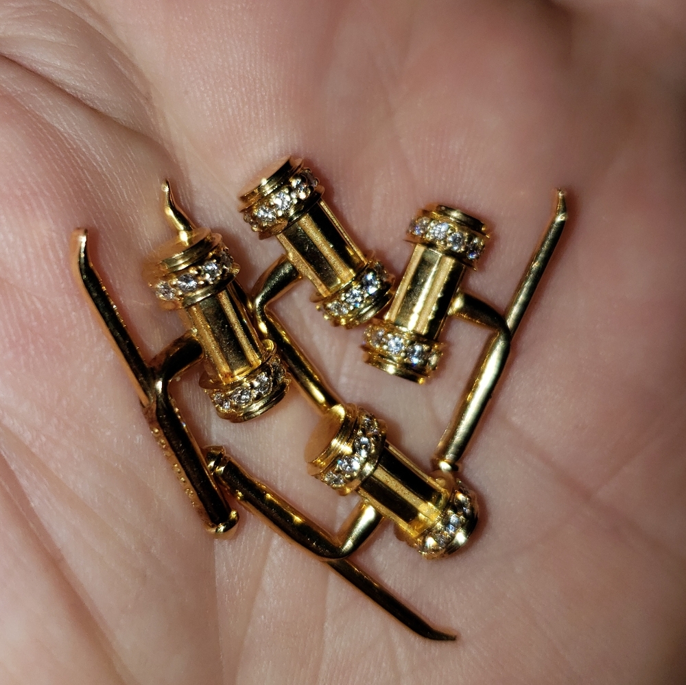 18kt Gold & Diamonds Tiffany&Co Atlas Shirt Studs
